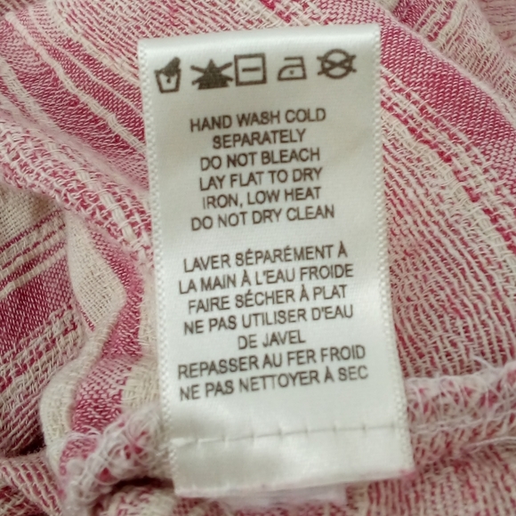 Anthropologie Saturday Sunday Aita Deep Pink Cream Embroidery L Cotton Blend - Picture 14 of 14